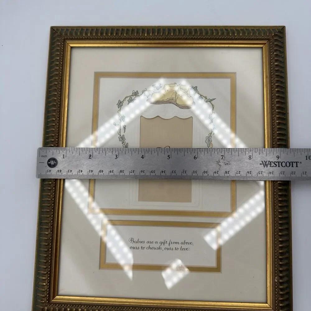 Mpressions VTG 90’s Cottagecore Baby Picture Frame Embossed Gift Nursery Neutral
